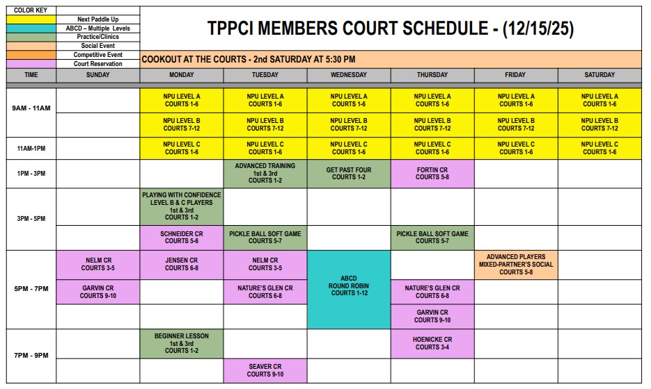 Member Schedule